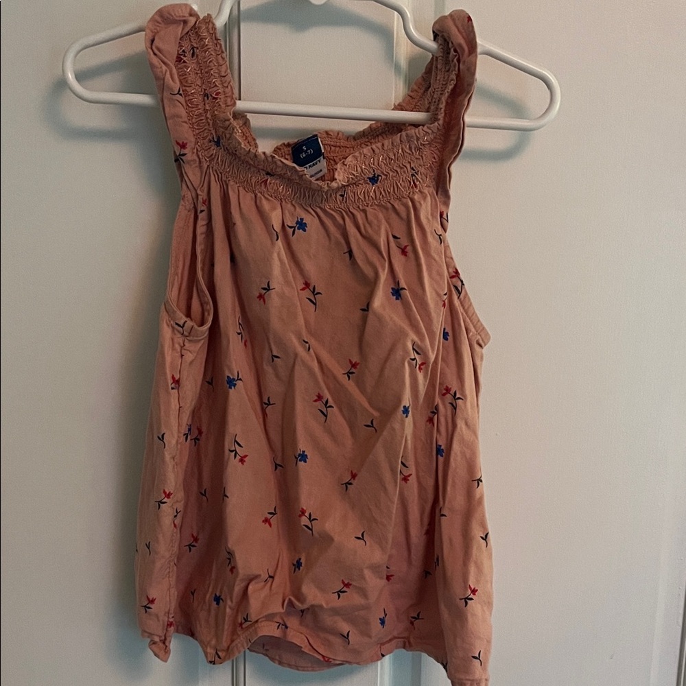 Old Navy Peach Floral Sleeveless Blouse